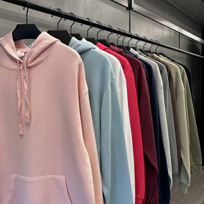 Hoodie Basic ET.TEE เสื้อกันหนาวแขนยาวมีฮู้ดธรรมดาสําหรับผู้ชายและผู้หญิงมีซับในผ้าฝ้ายทุกสีและขนาด 