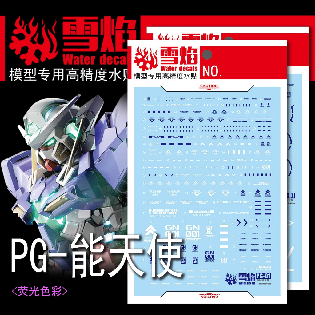 PG01 - REFLECTIVE WATER DECAL สําหรับ PG 1/60 รุ่น GN-001 รุ่น EXIA
