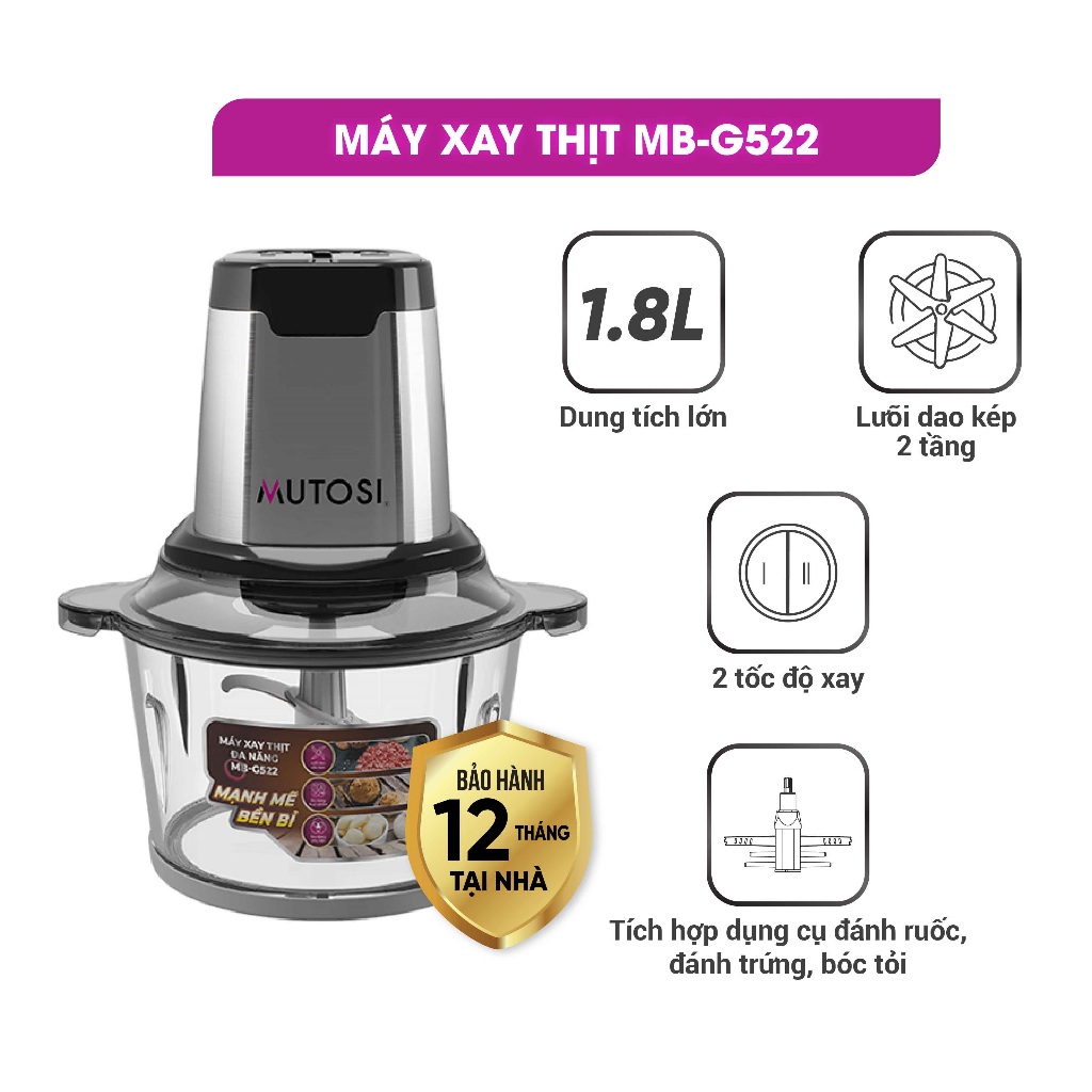 [ของแท้] Mutusi MB-G522 เครื่องบดเนื้อมัลติฟังก์ชั่น