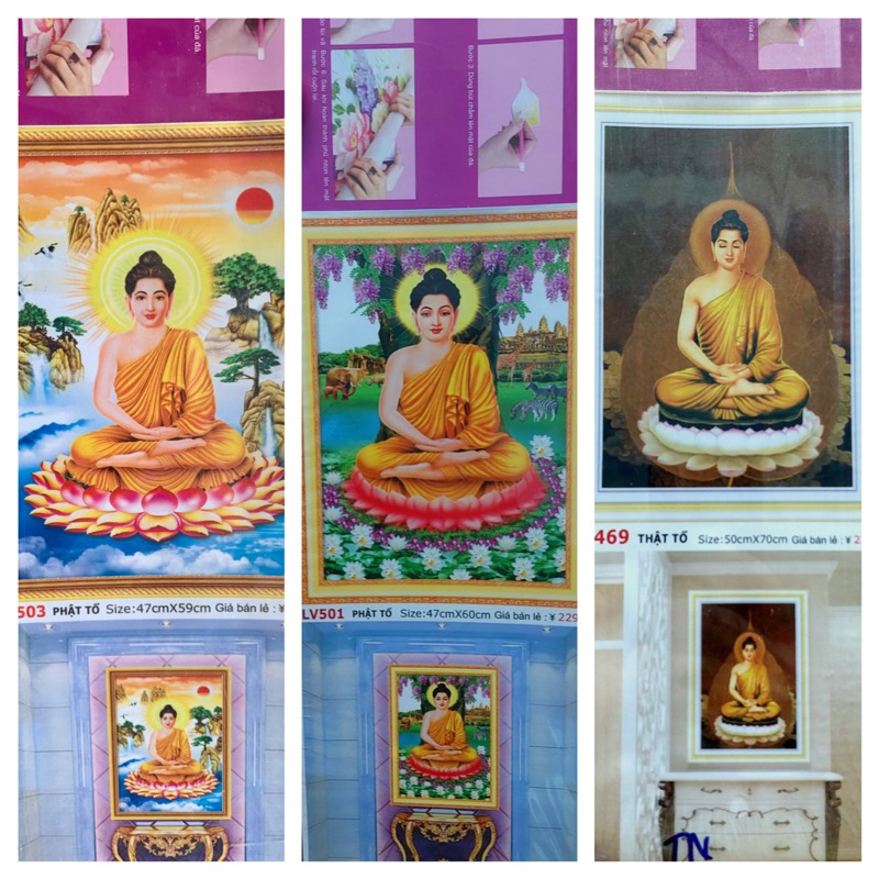 [ใหม่] ภาพวาดเพชรพระพุทธรูป Shakyamuni lv504(59x84cm) lv503(47x59cm) lv501(47x60cm) lv469(50x70cm) [