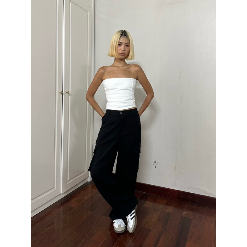 Frankee - Bibi Cargo Pants - กางเกงคาร์โก้ | สีดํา (Pattern & Tag Frankee)
