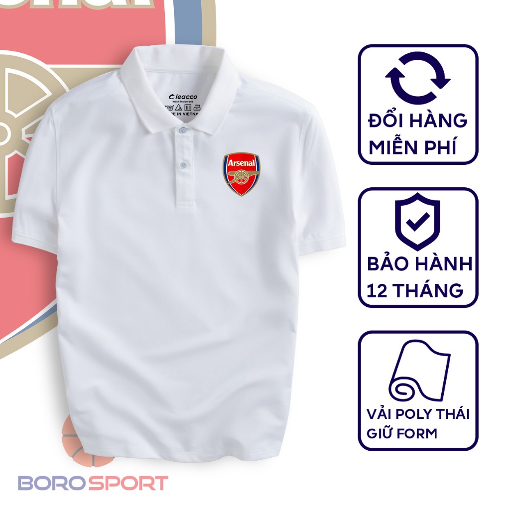 เสื้อโปโลผู้ชายเสื้อยืดคอปกเปิดลงทําจากผ้าโพลีไทยเพื่อรักษารูปร่าง Cleacu Arsenal Boro Sport