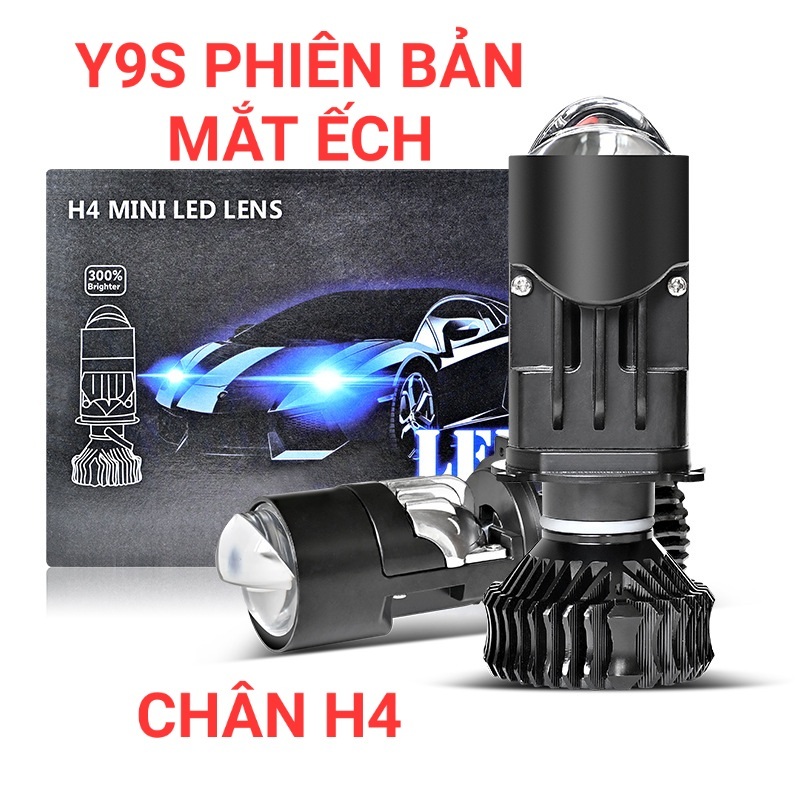 Y9S LED ไฟหน้า Super Bright Frog Eye ไฟหน้าพร้อมฐาน H4 ติดตั้งแบบสังกะสี (มี 2 รุ่น Cos สีขาว, Yello