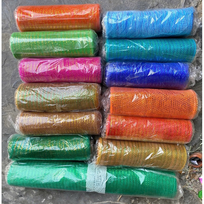 JADED MESH - แบบสั้น - ตกแต่ง - ช่อดอกไม้ - ตะกร้าของขวัญ - 27cm x7m