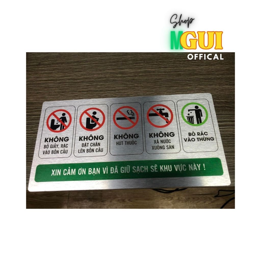 บอร์ดคอมมานด์ "DOOR TOILET ROOM RULE 4 NO 1 TRUE" Alu พลาสติกอลูมิเนียมขูดเงินคุณภาพสูง พิมพ์ UV 1 ช