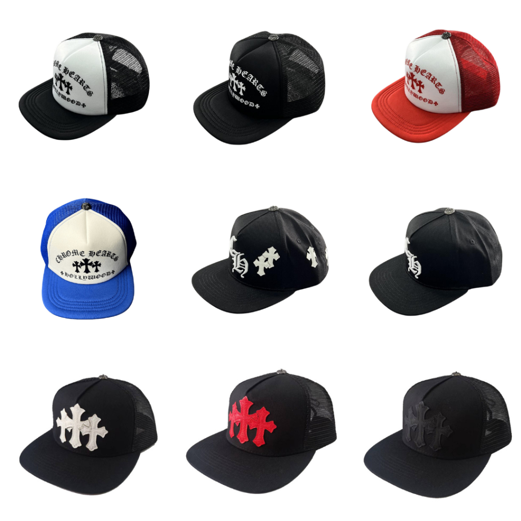 หมวก Chrome Hearts Triple Cross Snapback ลาย Cross ปักรายละเอียดคมชัด หมวกแฟชั่นสตรีทสําหรับผู้ชายและผู้หญิง