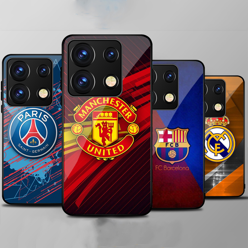เคส Xiaomi REDMI NOTE 13 4G, NOTE 13 5G, NOTE 13 PRO เคสกระจกนิรภัยคุณภาพสูงพิมพ์ด้วยภาพสโมสรฟุตบอล