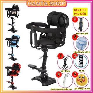 ( BẢN FULL PHỤ KIỆN ) Ghế ngồi xe máy cho bé -  ghế ngồi xe điện em bé có lò xo giảm xóc