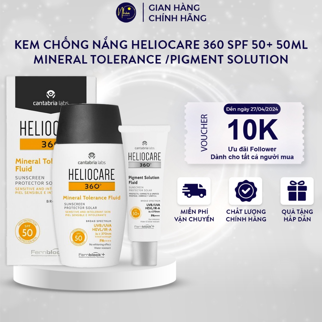 Heliocare 360 Mineral Tolerance Fluid Pigment Solution Fluid SPF 50 + 50มล