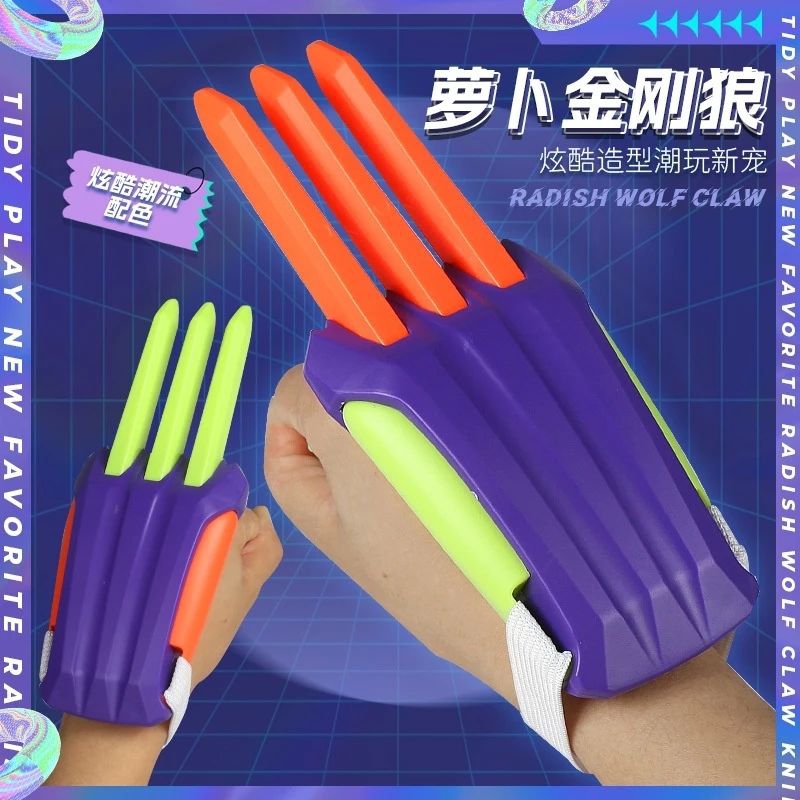 TRI Wolverine Carrot Claw หดความเครียดบรรเทาแครอท Inanimate ของเล่น