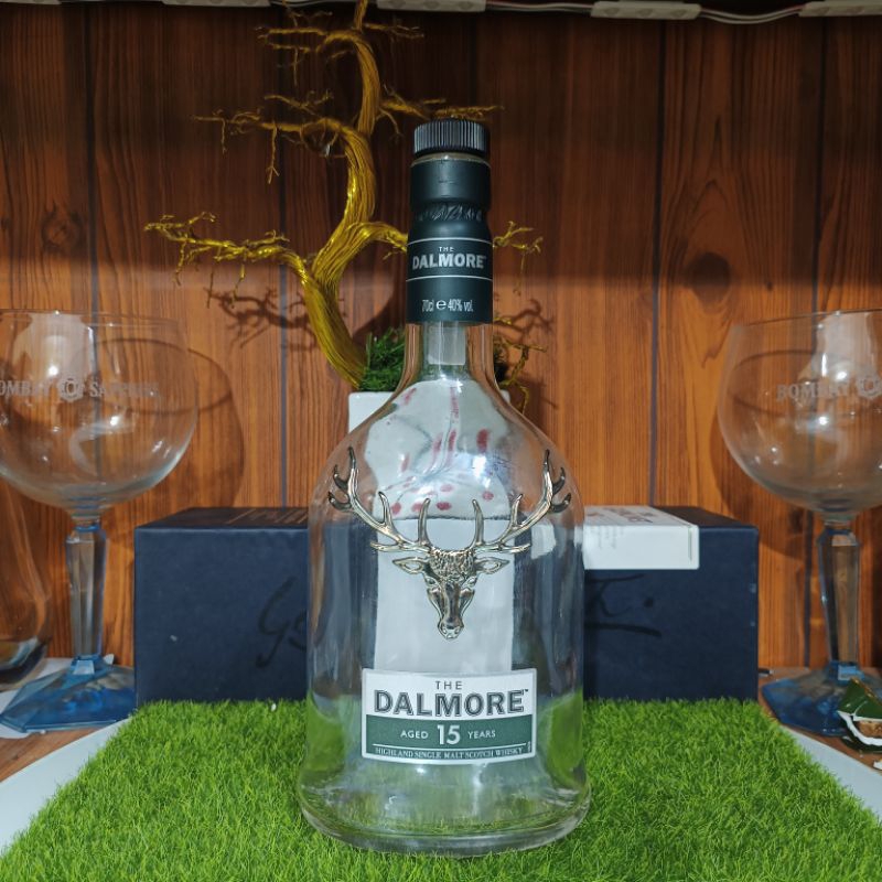 Vỏ chai rượu ngoại Dalmore Xuất xứ Scotland trưng bày decor cực đẹp (Chai rỗng)