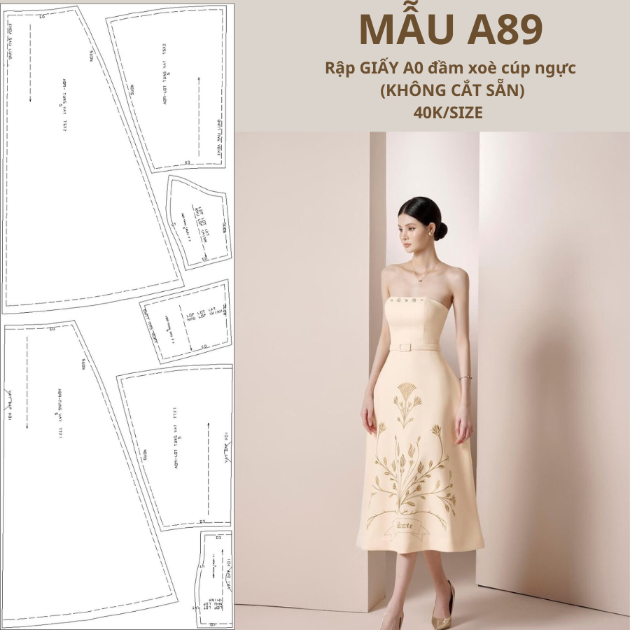 PAPER SHEET A0 2-CUP STRAIGHT DRESS CODE A89