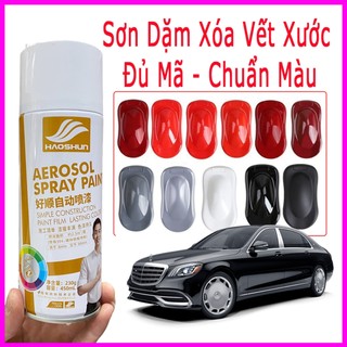 (Chuẩn Màu) Sơn ô tô - Sơn xóa vết xước ô tô, xe máy - Xóa vết xước ô tô - Sơn xịt ô tô màu trắng, đen, đỏ mận,xám bạc