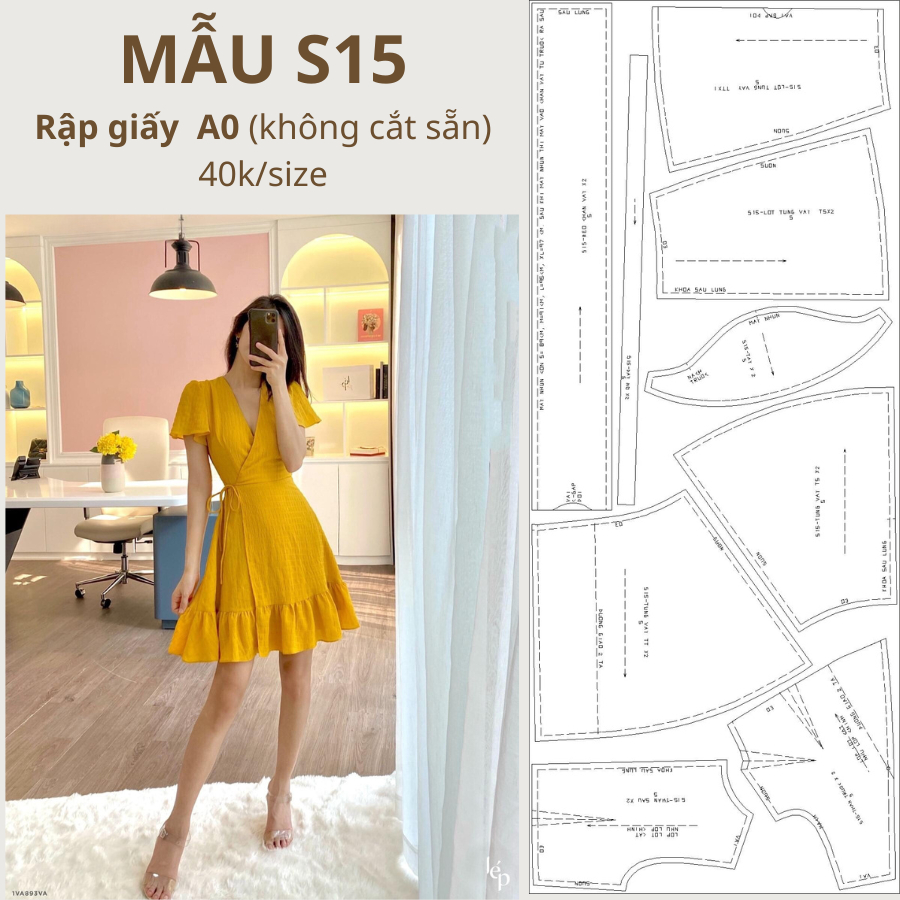 แผ่นกระดาษ A0 FAIRY WING SLEEVE DRESS CODE S15
