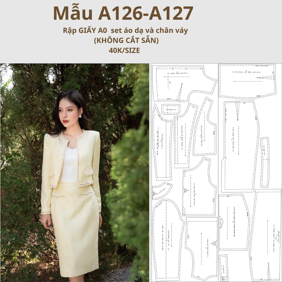A0 PAPER SHEET DRESS AND SKIRT SET CODE A126-A127