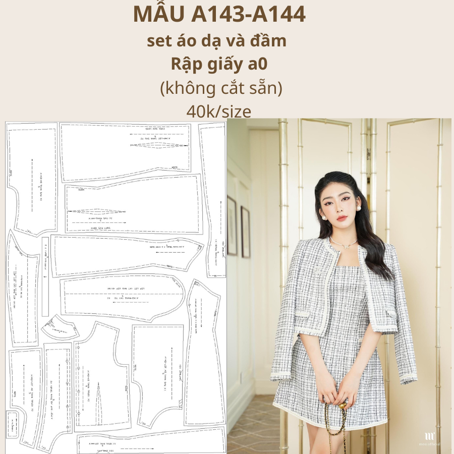 A0 PAPER SHEET SET SHORT DRESS และ 2-STRING DRESS CODE A143-A144