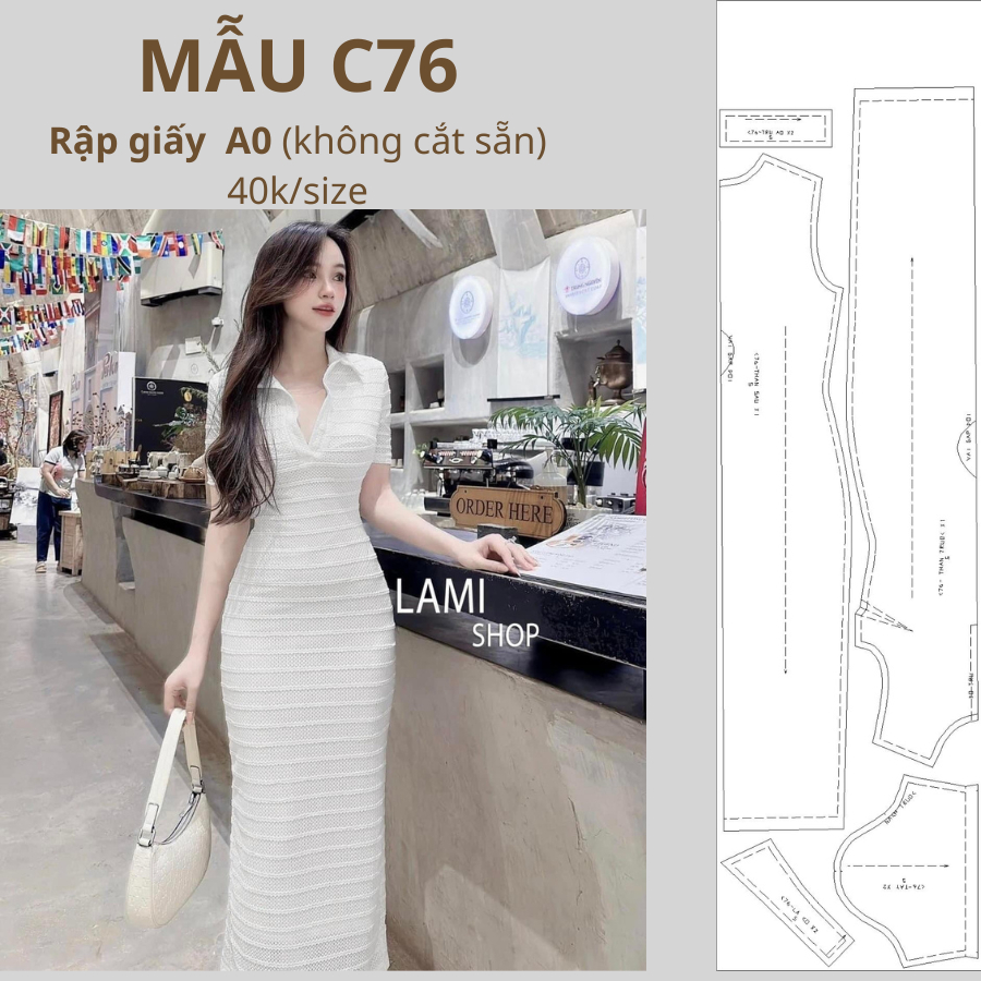 แผ่นกระดาษ A0 BODY DRESS MADE IN ELECTRIC FABRIC CODE C76
