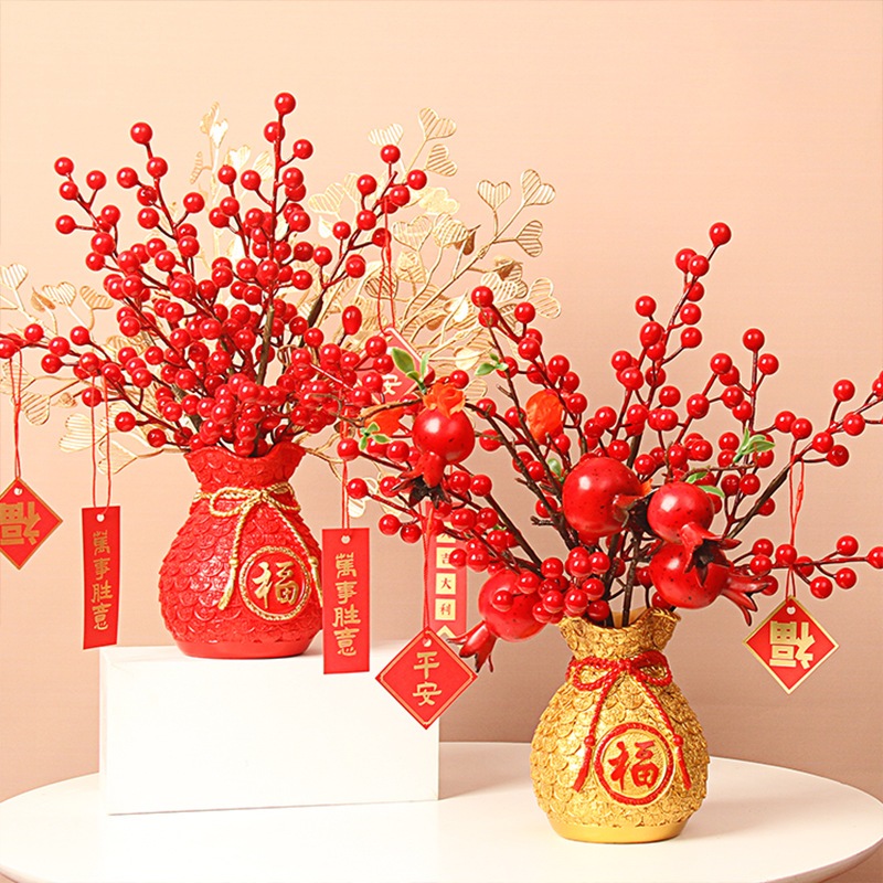 PREPARED FLOWER BAG VASE พร้อมดอกไม้สีแดง GT001