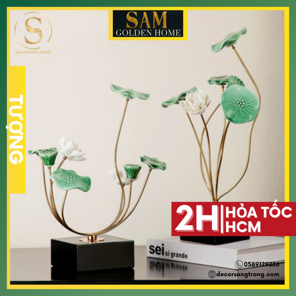 รูปปั้นดอกบัว Glenda สําหรับตกแต่งบ้านชั้นวางตู้สุดหรูเซรามิกคุณภาพสูงสไตล์โมเดิร์น