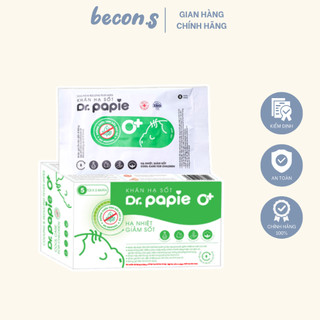 Khăn Lau, Chườm Hạ Sốt DR PAPIE Tinh Chất Thảo Dược An Toàn Tiện Lợi Cho Bé becon.s