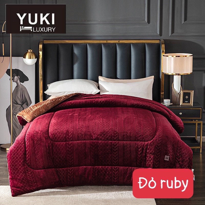 YUKI MONO-COLOR RABBIT FUR BLANKET WEIGHTS 4KG ขนาดใหญ่ ขนาด 2M/2M3