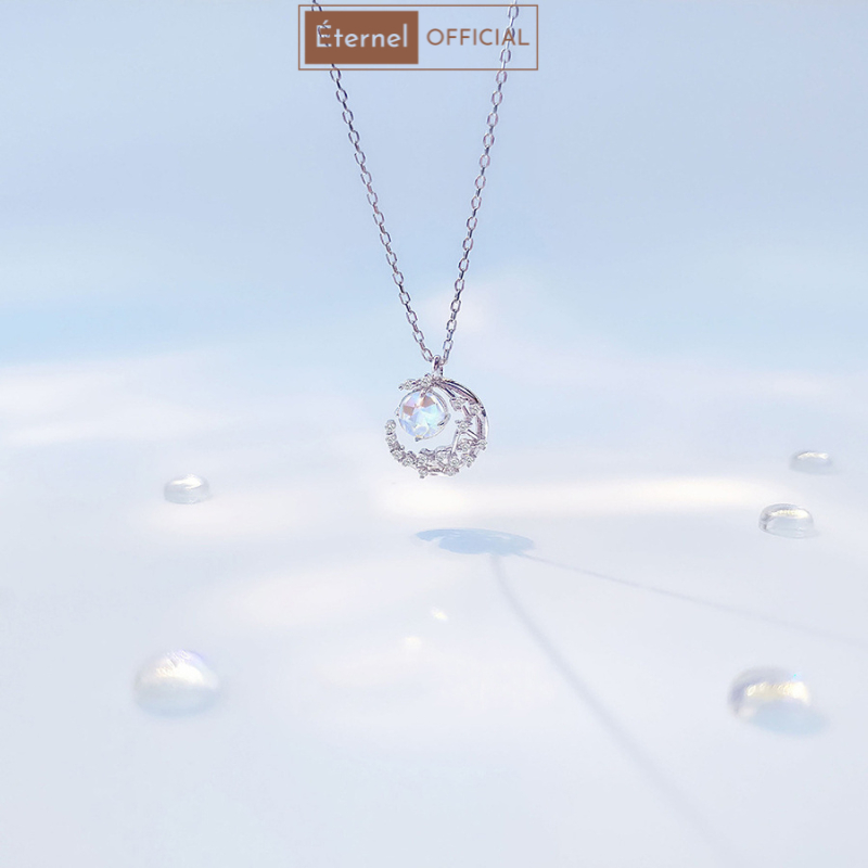 สร้อยคอเงินผู้หญิง CDE Moonstone sparkling Moonstone Necklac - โซ่เงินคุณภาพสูง