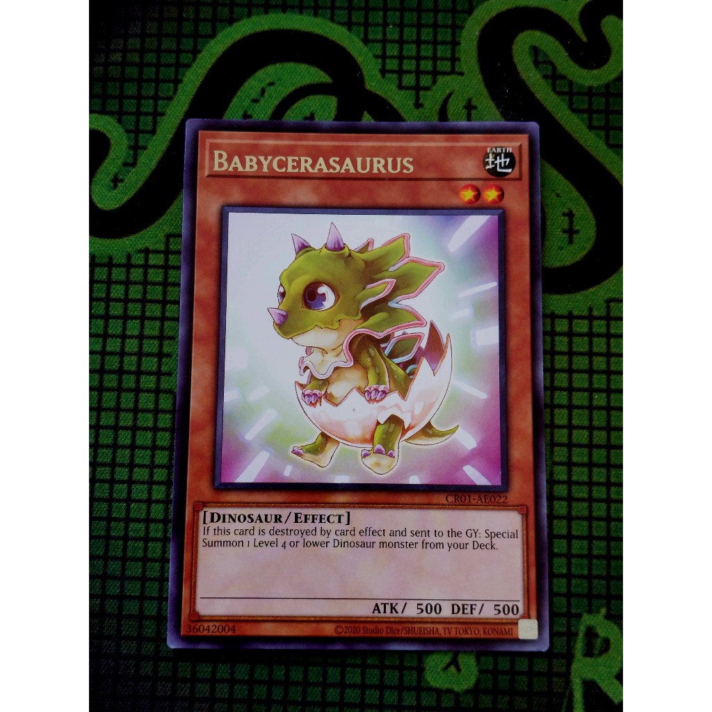 [ Do Lac Shop ] การ์ด Yugioh Monster Babycerasaurus (R) CR01-AE022