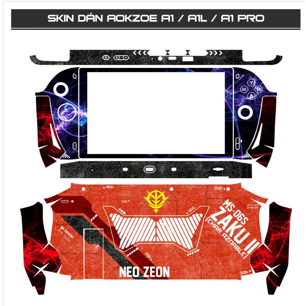 Aokzoe A1, A1L, A1 Pro sticker Skin custom รุ่น MS-06S (ฟิล์มนูน 3M มีบริการสั่งทํา ตัดละเอียด)