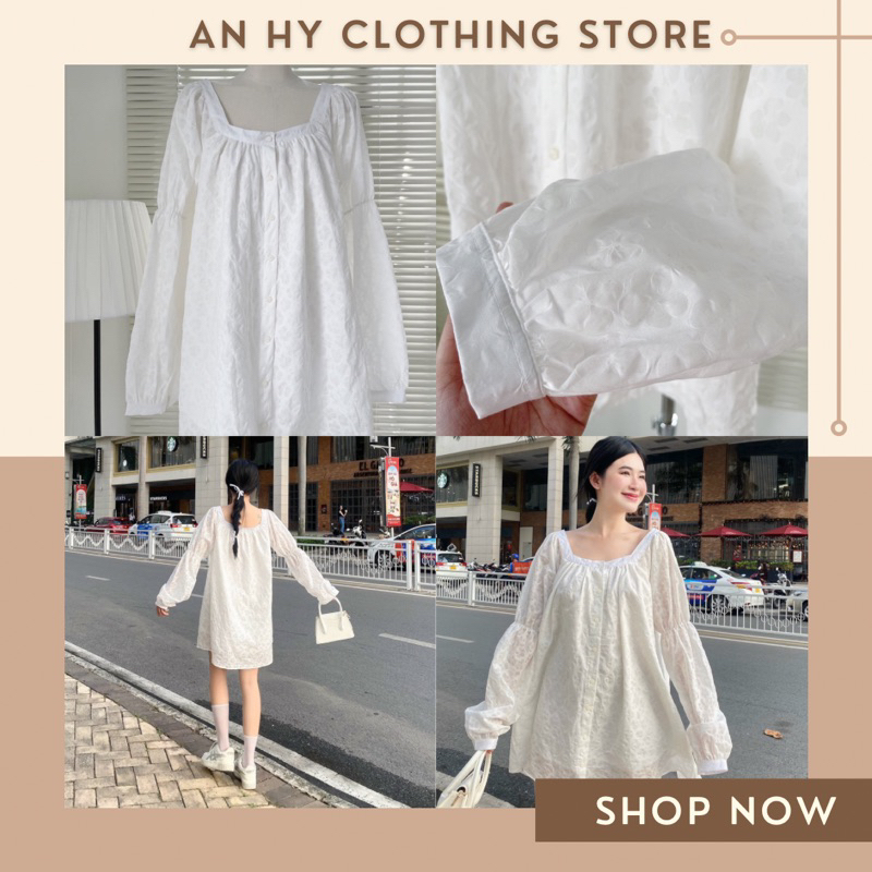 New in - KOCHI DRESS ️ BASIC WHITE FOAM DRESS