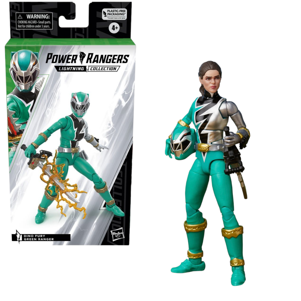 ของแท้ Hasbro Power Rangers Lightning Collection โมเดล Dino Fury Green Ranger