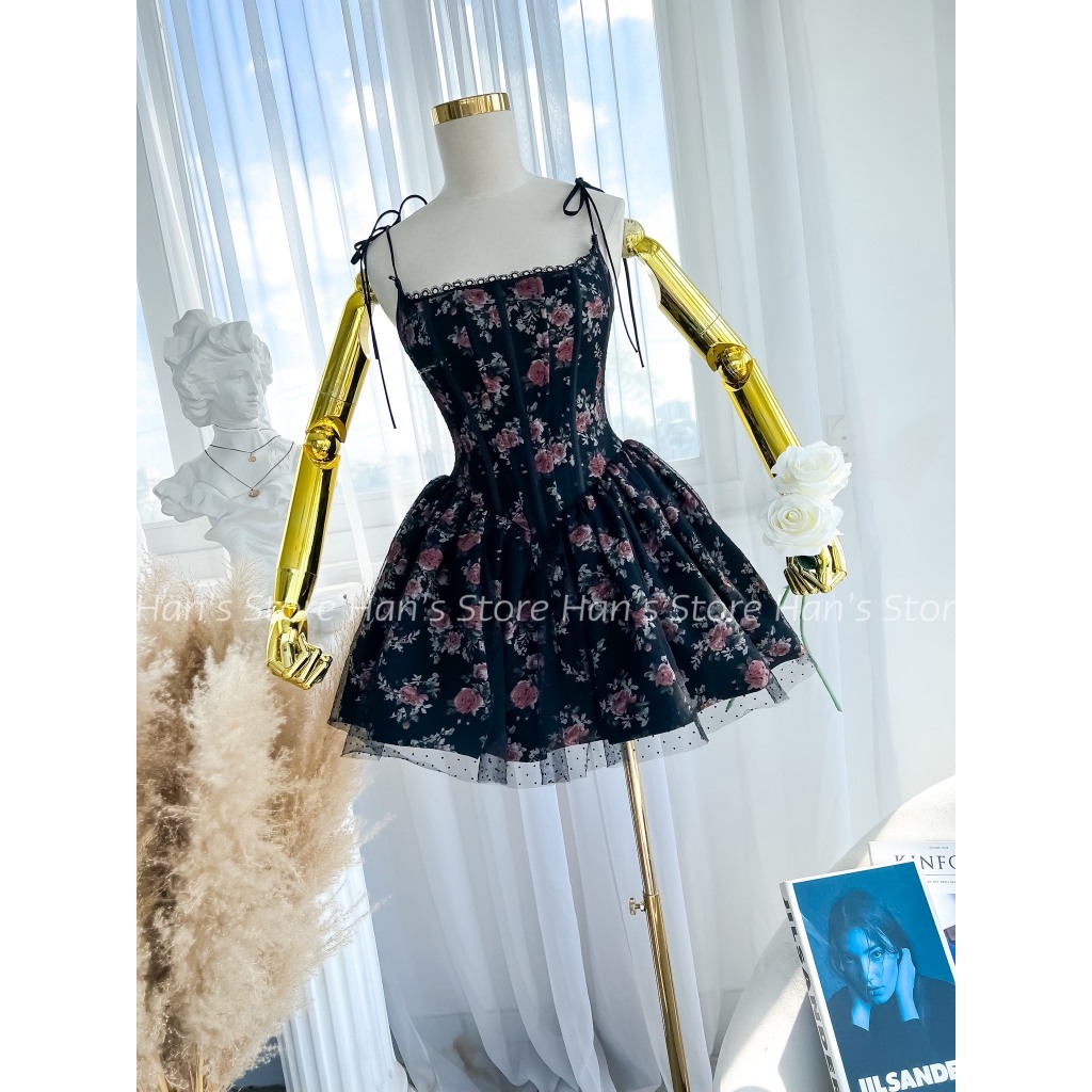 [HANS Store] HAU HUONG GIANG FLOWER DRESS STANDARD SHORT FORM (REAL PHOTO)