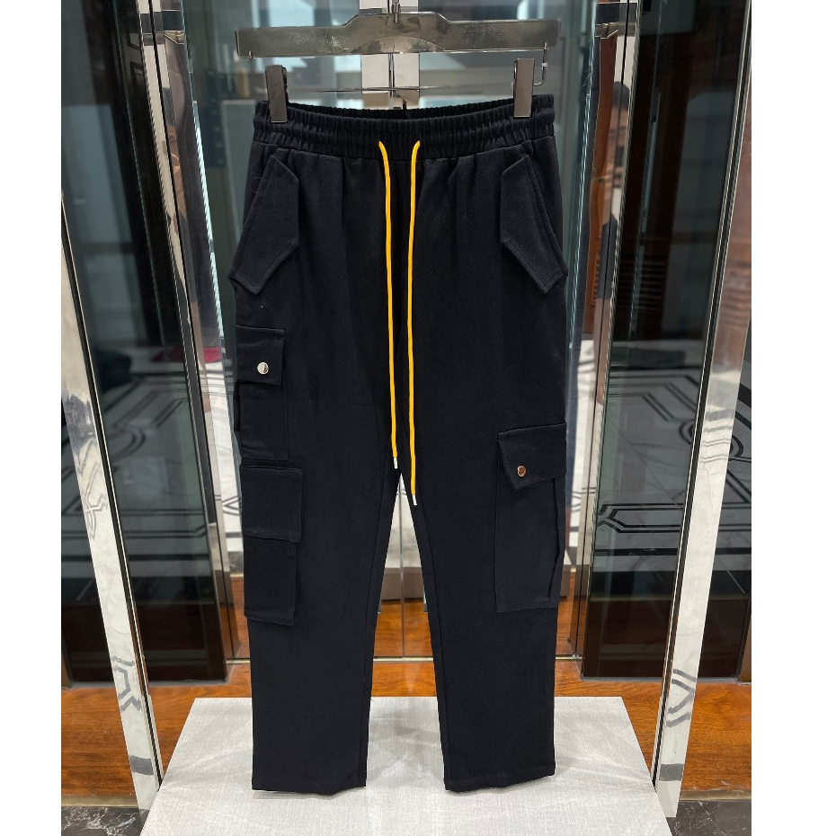 สินค้า! กางเกง Rhude Pants ทําจากสีกากียืดผสมกระเป๋ากล่องประณีตมาก - สินค้าชั้น 1