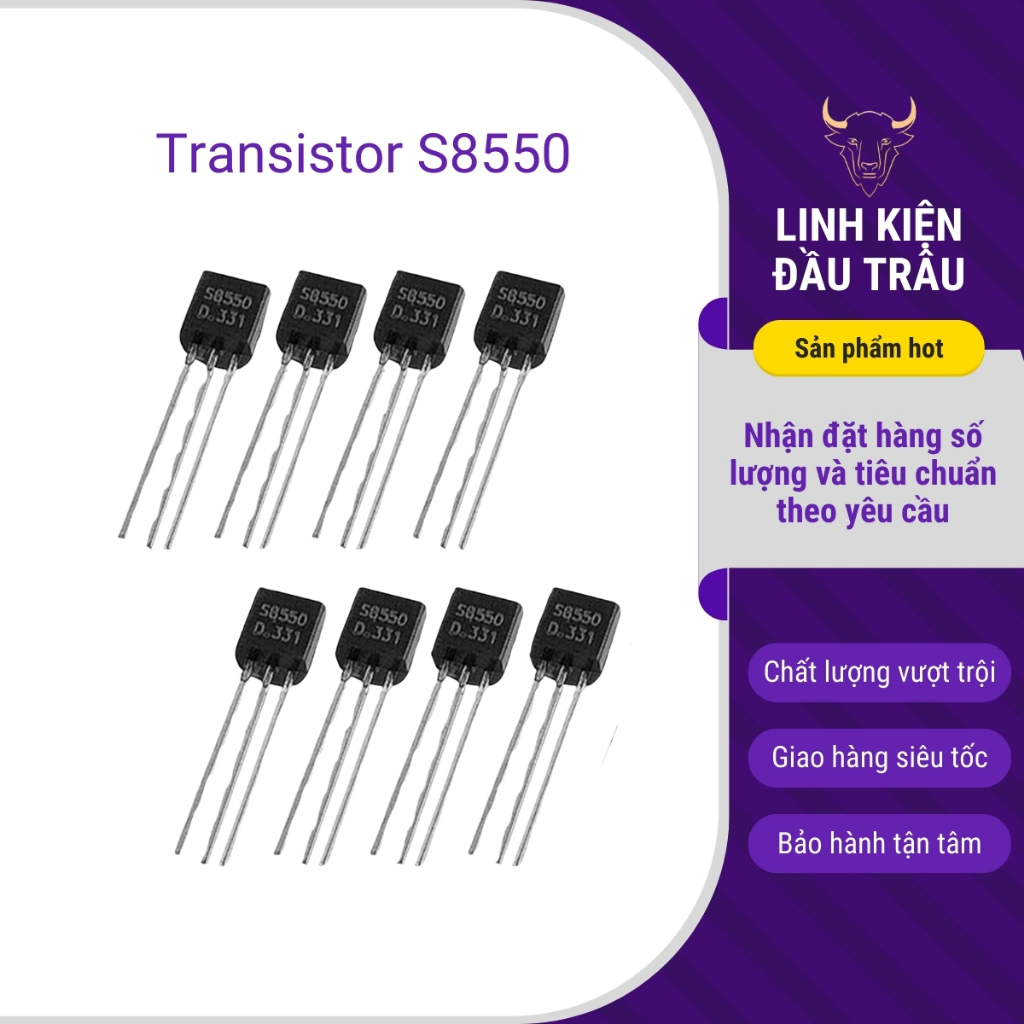 S8550 ทรานซิสเตอร์ 0.5A 40V combo pin 10 ส่วนประกอบหัวควาย