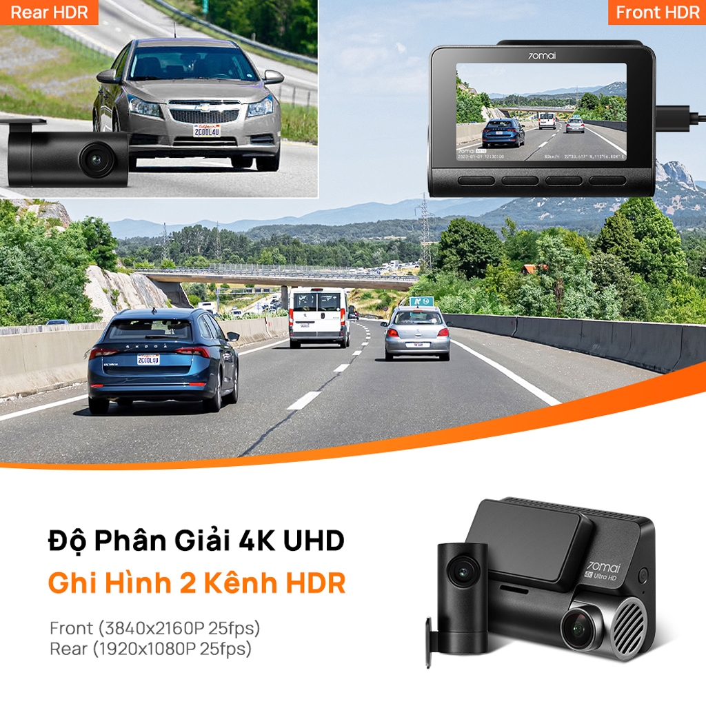 กล้อง 70mai A810 AI Motion Detection Dash Camera, รองรับตําแหน่ง GPS ของแท้