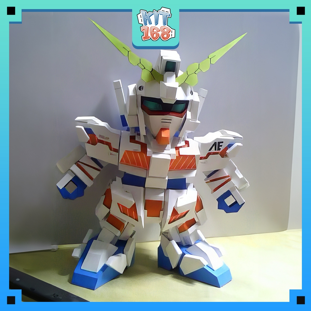 Paper Model Anime Game Robot SD RX-0 Unicorn Gundam (ไม่มีอาวุธ)