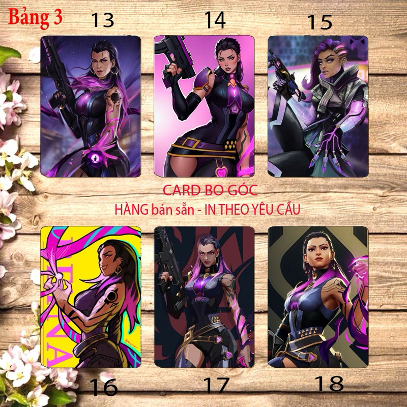 Reyna เกมวาแคนรันต์การ์ดมุมโค้งมน 6 ภาพที่แตกต่างกัน / การ์ดกระเป๋าสตางค์ Reyna