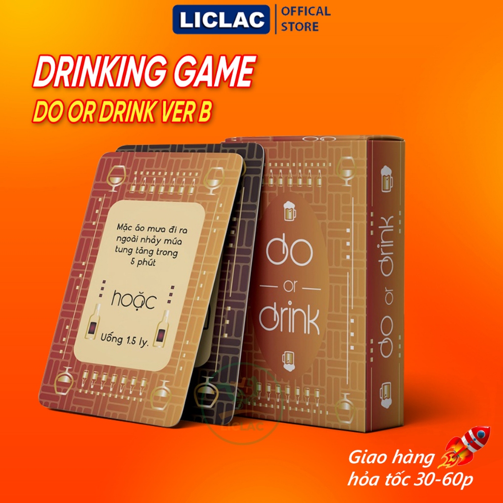 DRINKING GAME DO OR DRINK ver B set 50 ใบ - การ์ดอาหารเวียดนามเพื่อเล่นกับเพื่อน, เกมโต๊ะรับประทานอา