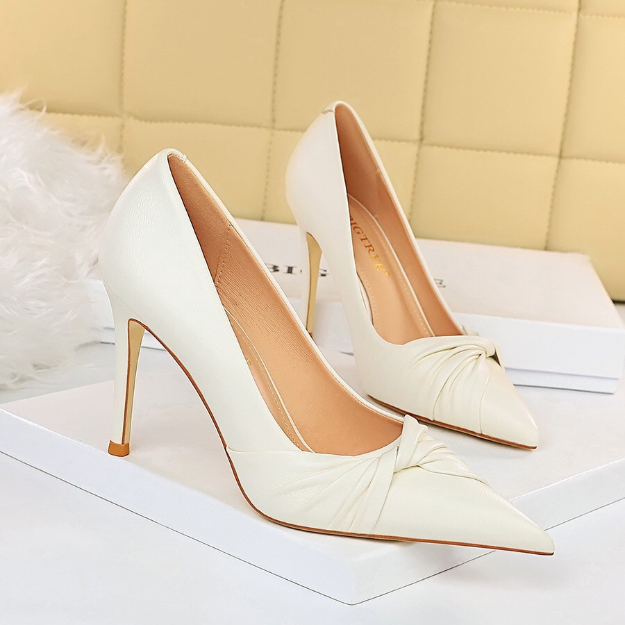 869-6 BIGTREE HIGH HEEL SHOES UNIQUE SPIRAL TOE P-2