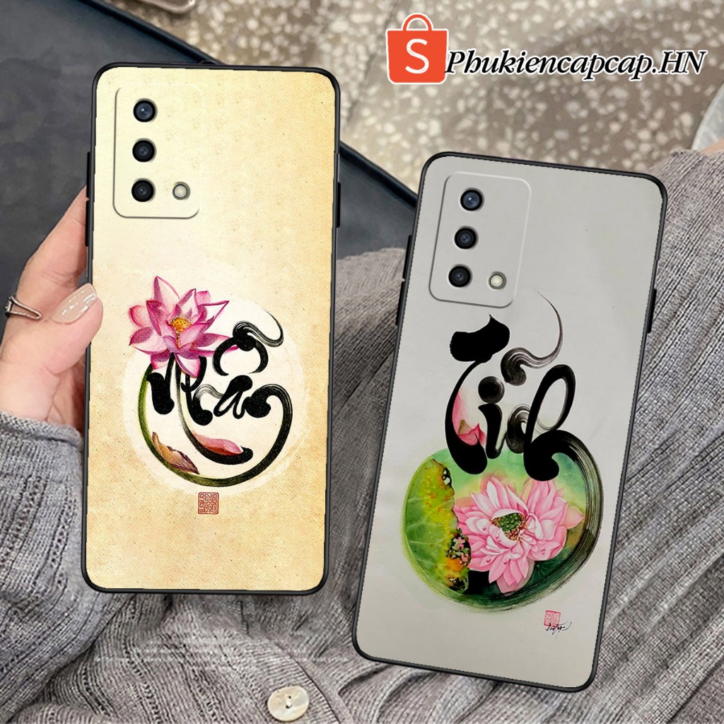 เคส Oppo A74 / A74 5G - เคส Oppo พิมพ์ลายการประดิษฐ์ตัวอักษรดอกบัว ตั้มอัน แหวน