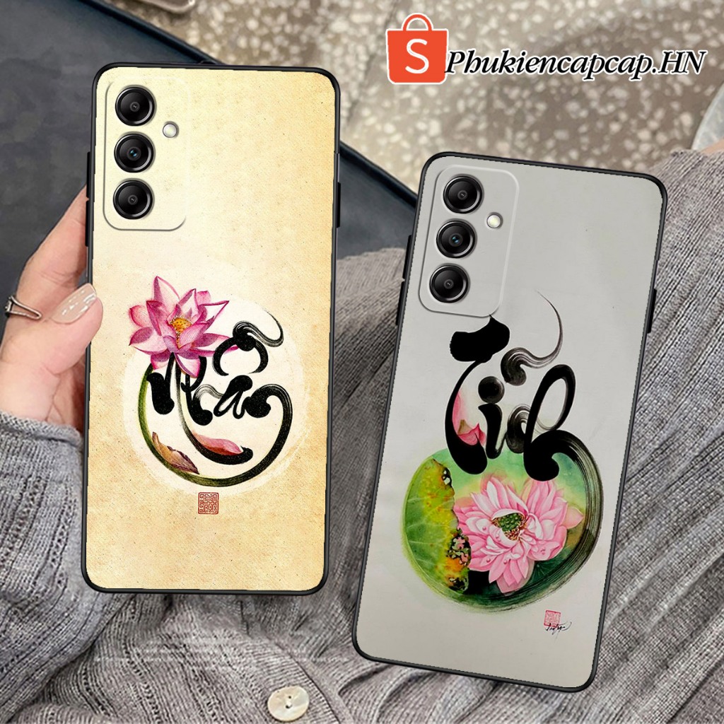 เคส Samsung A14 4G / A14 5G - เคส Samsung พิมพ์การประดิษฐ์ตัวอักษรดอกบัว ตําอัน แหวน
