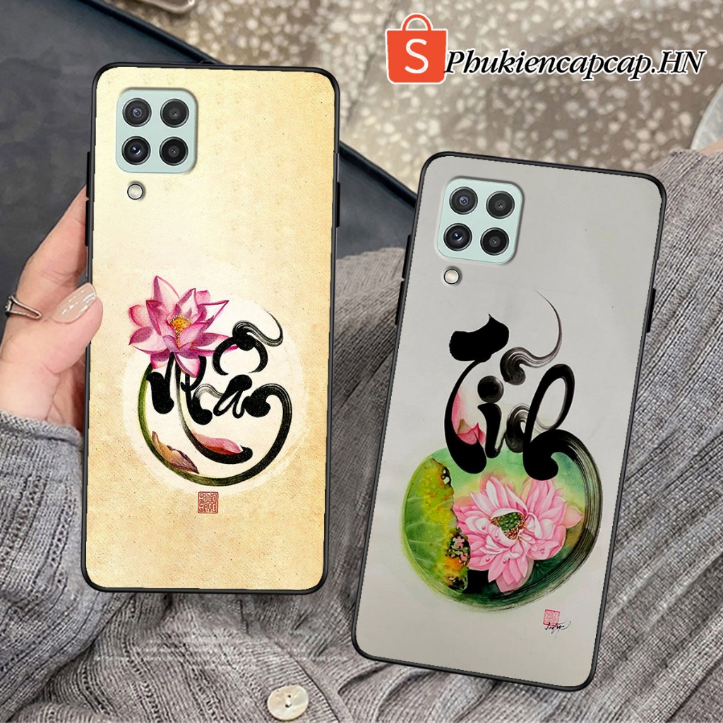 เคส Samsung A22 4G / A22 5G - เคส Samsung พิมพ์การประดิษฐ์ตัวอักษรดอกบัว ตําอัน แหวน