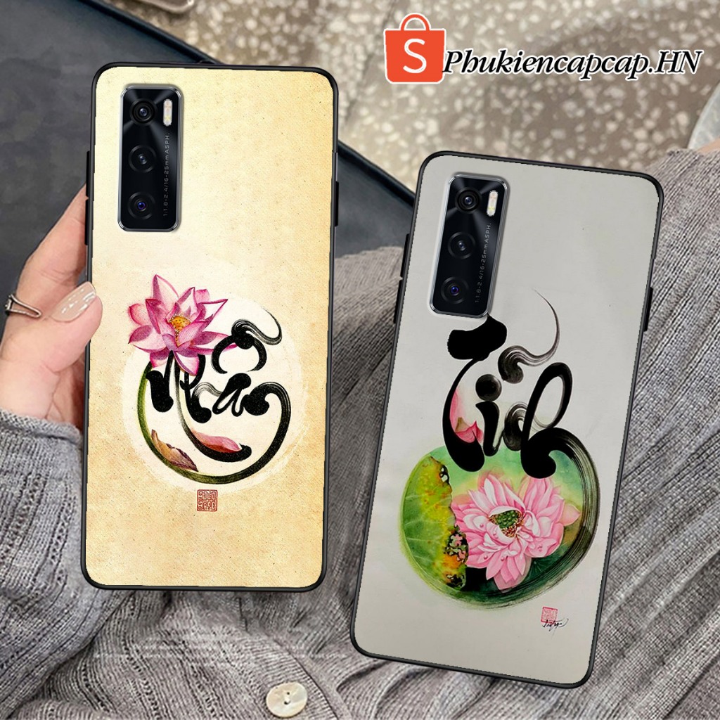 เคส Vivo V20 SE / V20SE - เคส Vivo พิมพ์ลายการประดิษฐ์ตัวอักษรดอกบัว ตําอัน แหวน