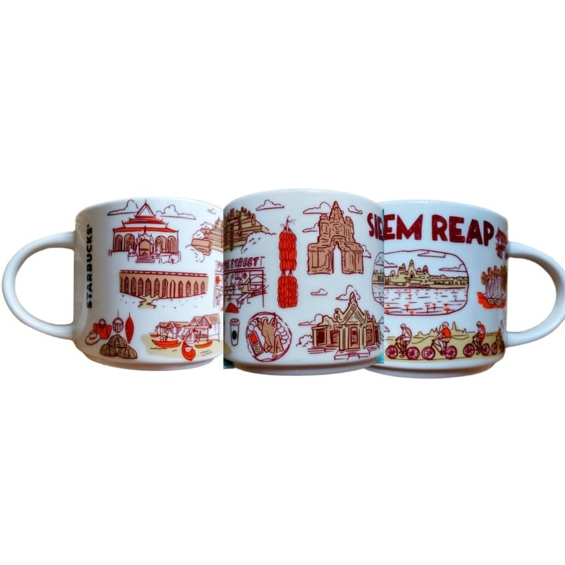 mẫu mới 1 tách bằng sứ Campuchia Siem Reap Starbucks Cambodia YAH SKU label You are here Series desi