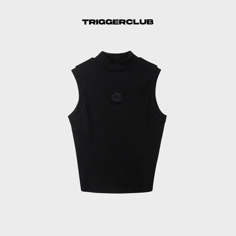 TGC BLACK LOGO TANK TOP คอเต่า TANK TOP