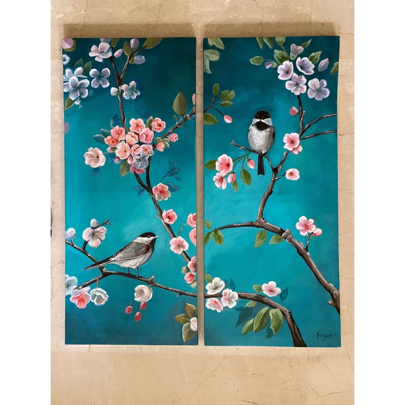 SPRING COLOR PAINTING SET - ARYLIC HANDMADE COLOR DRAWINGS