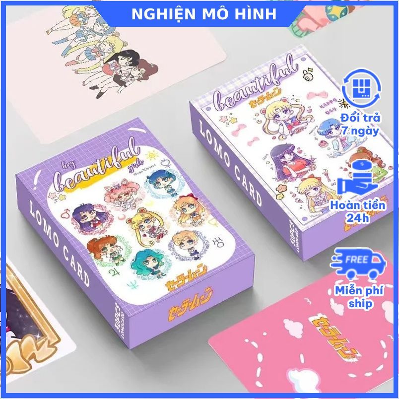 กล่องการ์ด Lomo การ์ดเซเลอร์มูน 30 ใบ เซเลอร์มูน Usagi Ami Rei Makoto Minako Mamoru Setsuna Michiru 