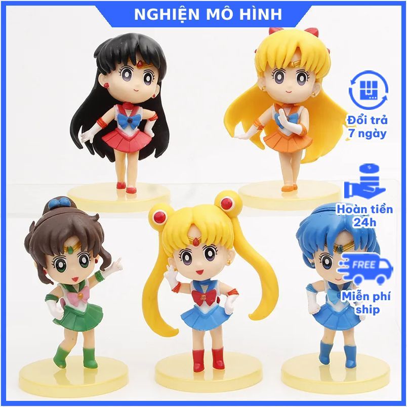 เซเลอร์มูน Usagi Ami Rei Makoto Minako Mamoru Setsuna Michiru Haruka โมเดลชิบิ
