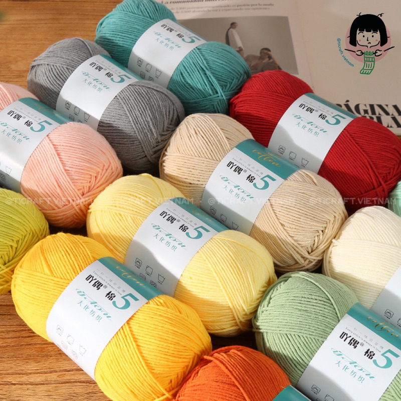 Yaou WOOL 5 (สีพื้น) ROLL 100G