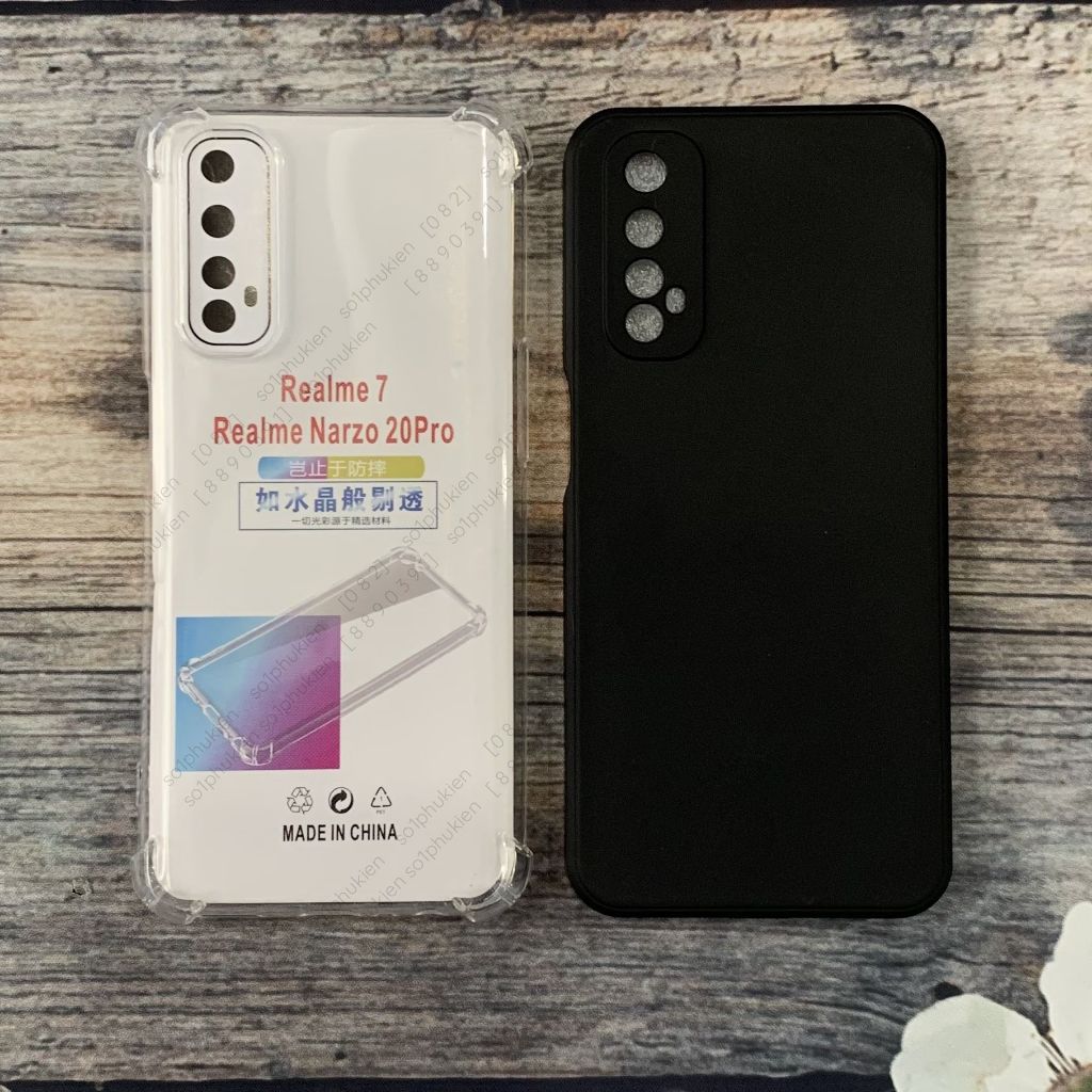 เคส Realme 7/Realme Narzo 20 Pro ยืดหยุ่น กันกระแทก และสีดํา คุณภาพสูง ทนทานและสวยงาม