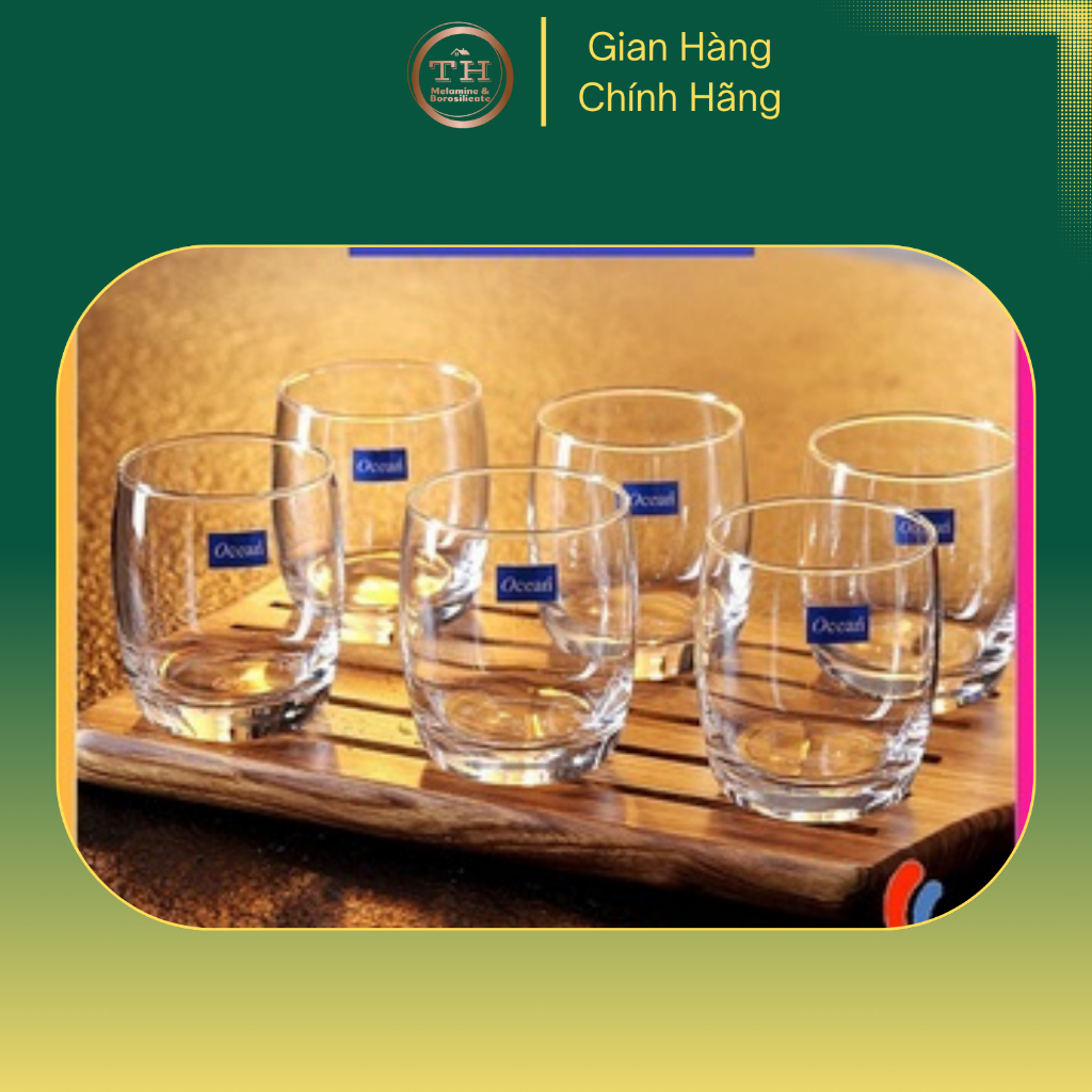 ชุด 06 ของแท้ Ocean Ivory Rock B13009 ถ้วยกาแฟแก้วทนความร้อน ความจุ 265ml